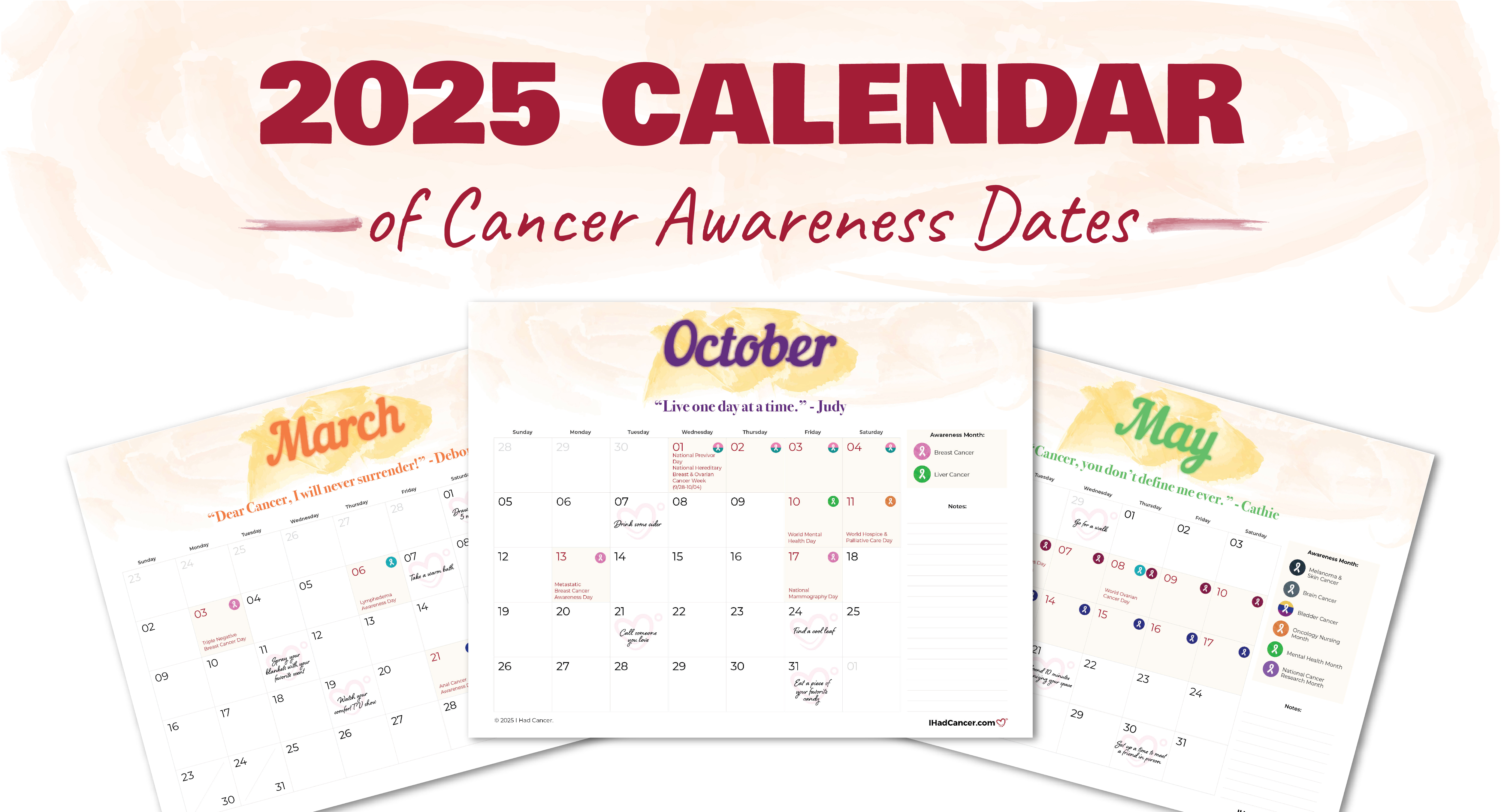 Cancer Awareness Calendar 2025